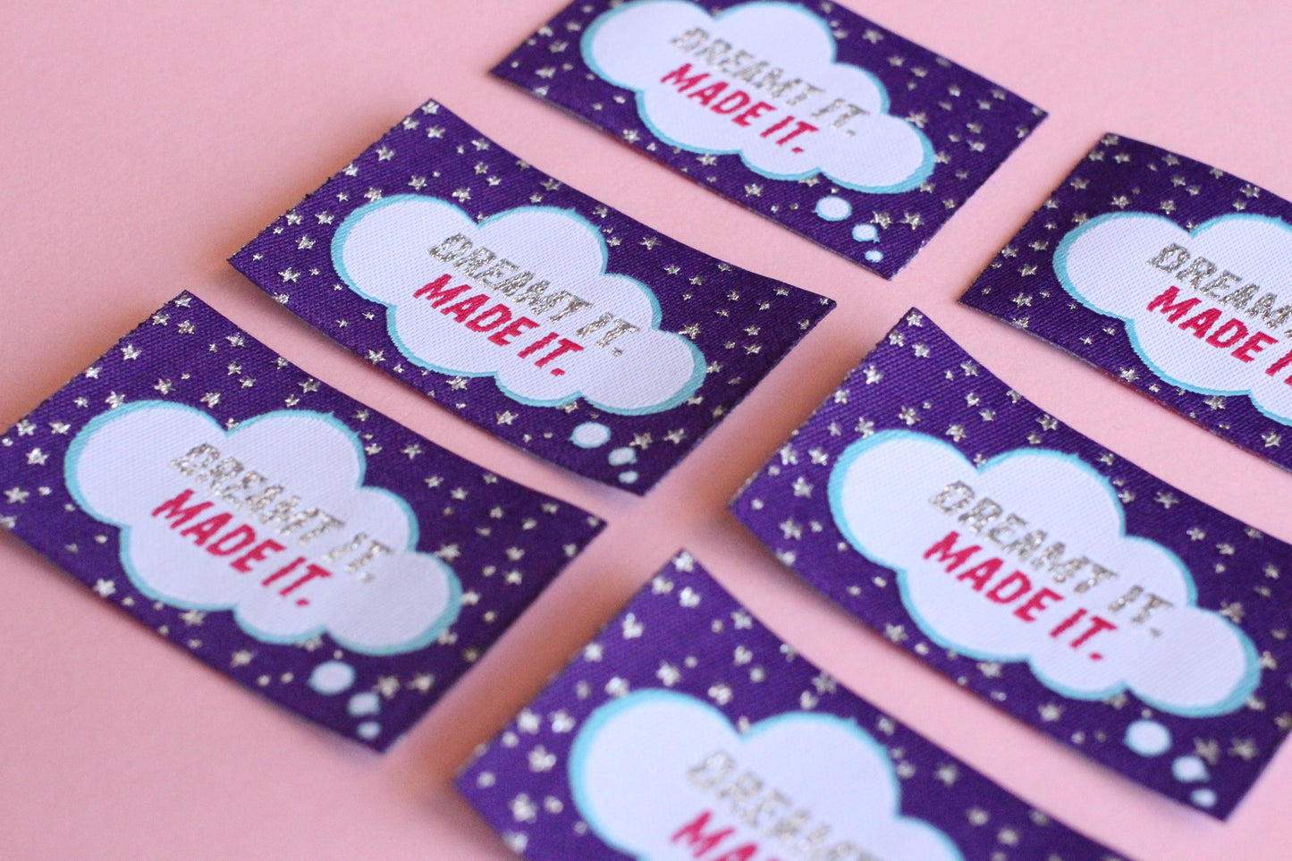 DREAMT IT MADE IT | Flat Woven Sewing Labels (5 Pack) - The Cosy Club Handmade