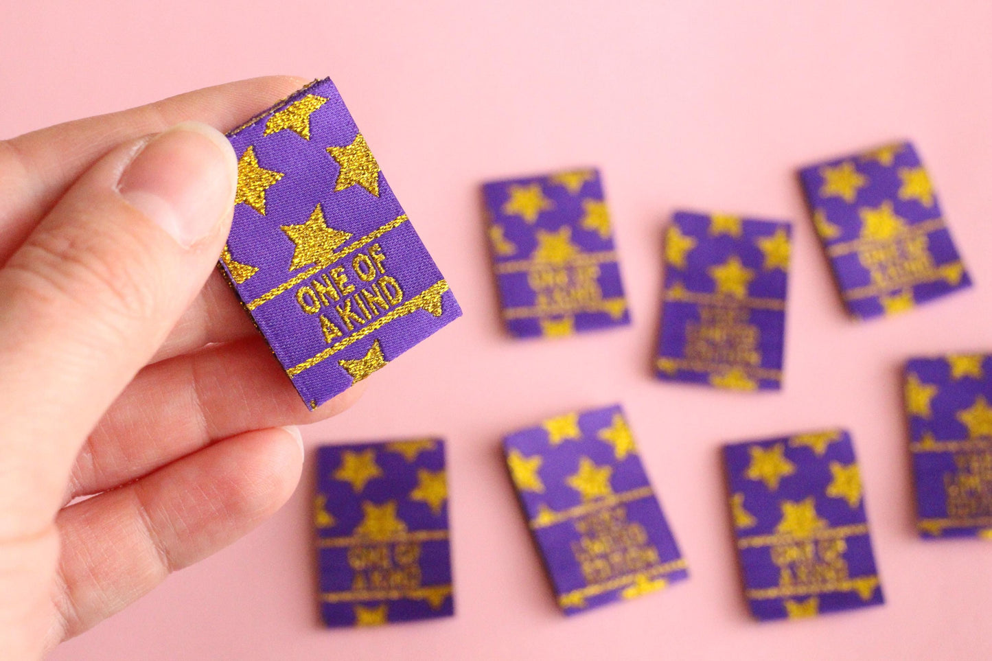 Purple & Gold Star Woven Sewing Labels:  "Very Limited Edition" Clothing Tags (Pack of 6) Labels for handmade projects, gifts, quilting tags - The Cosy Club Handmade