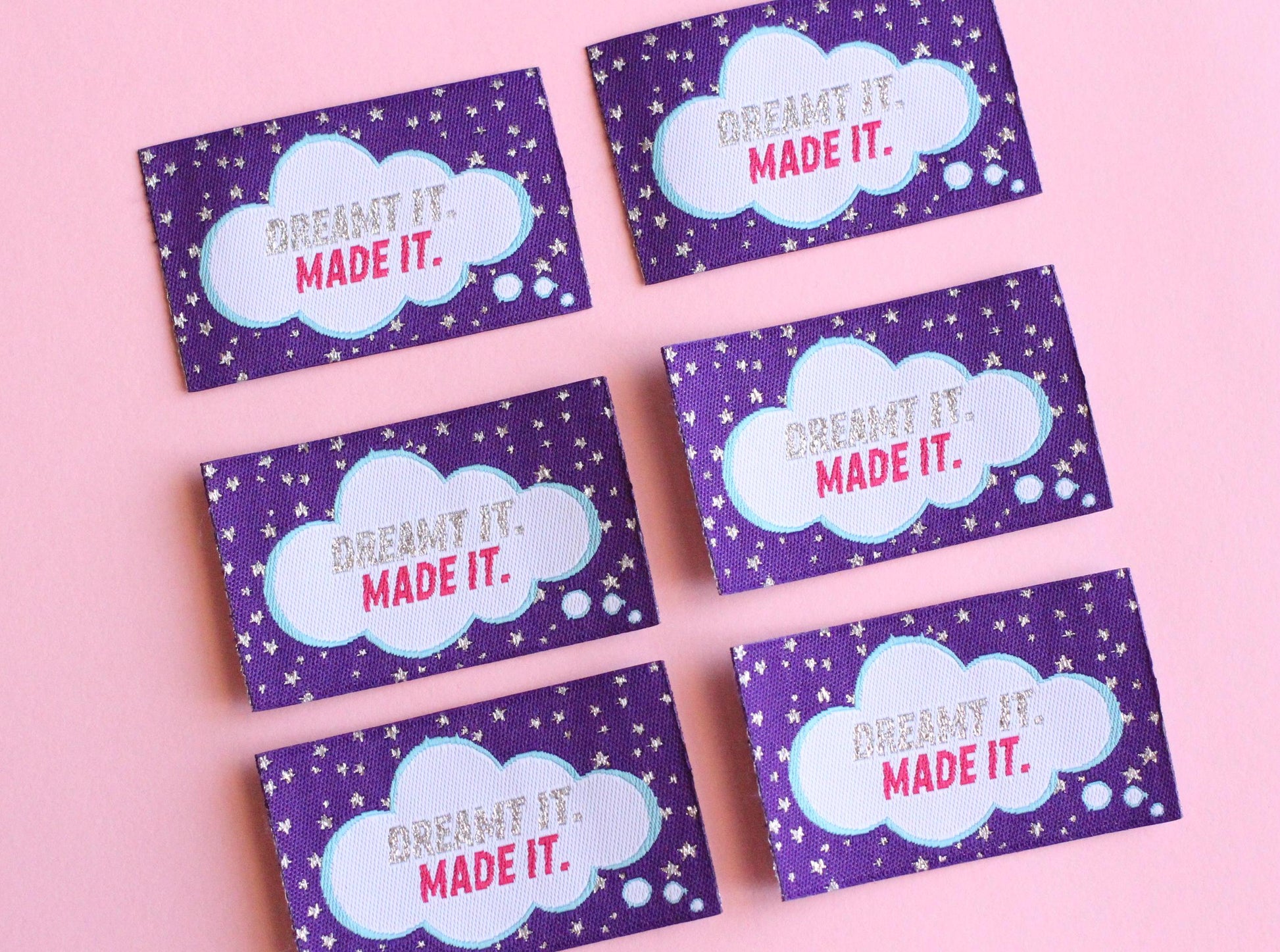 DREAMT IT MADE IT | Flat Woven Sewing Labels (5 Pack) - The Cosy Club Handmade