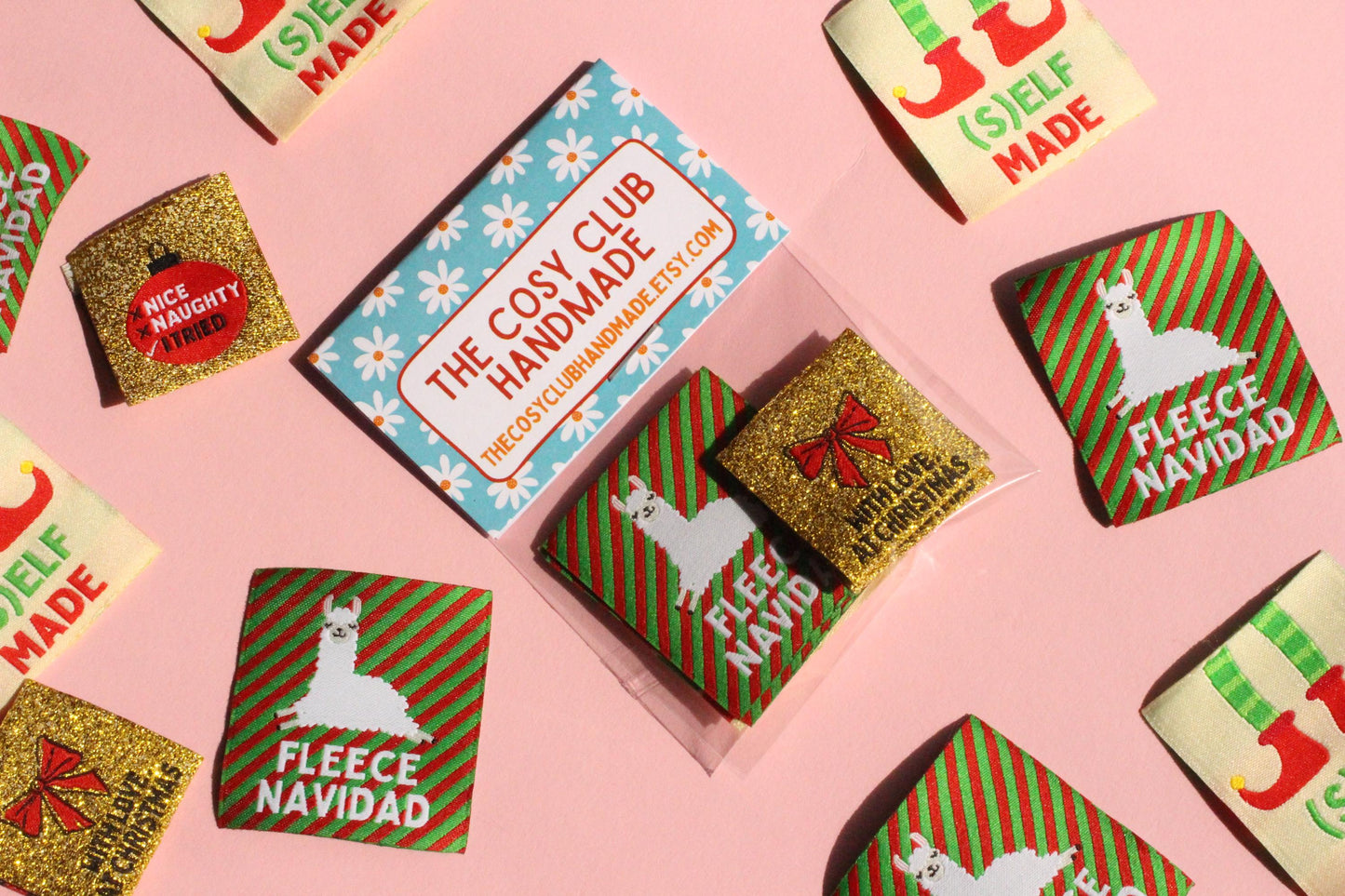 CHRISTMAS MIXED PACK | Woven Sewing Labels (6 Pack) - The Cosy Club Handmade