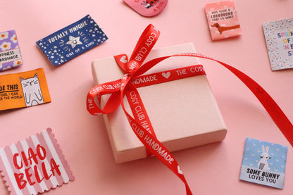 LIMITED EDITION Sewing Labels Gift Set | 18 woven sewing labels in reusable gift box. Gift set for sewists, crafts, quilt tags, labels gifts - The Cosy Club Handmade