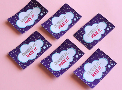 DREAMT IT MADE IT | Flat Woven Sewing Labels (5 Pack) - The Cosy Club Handmade