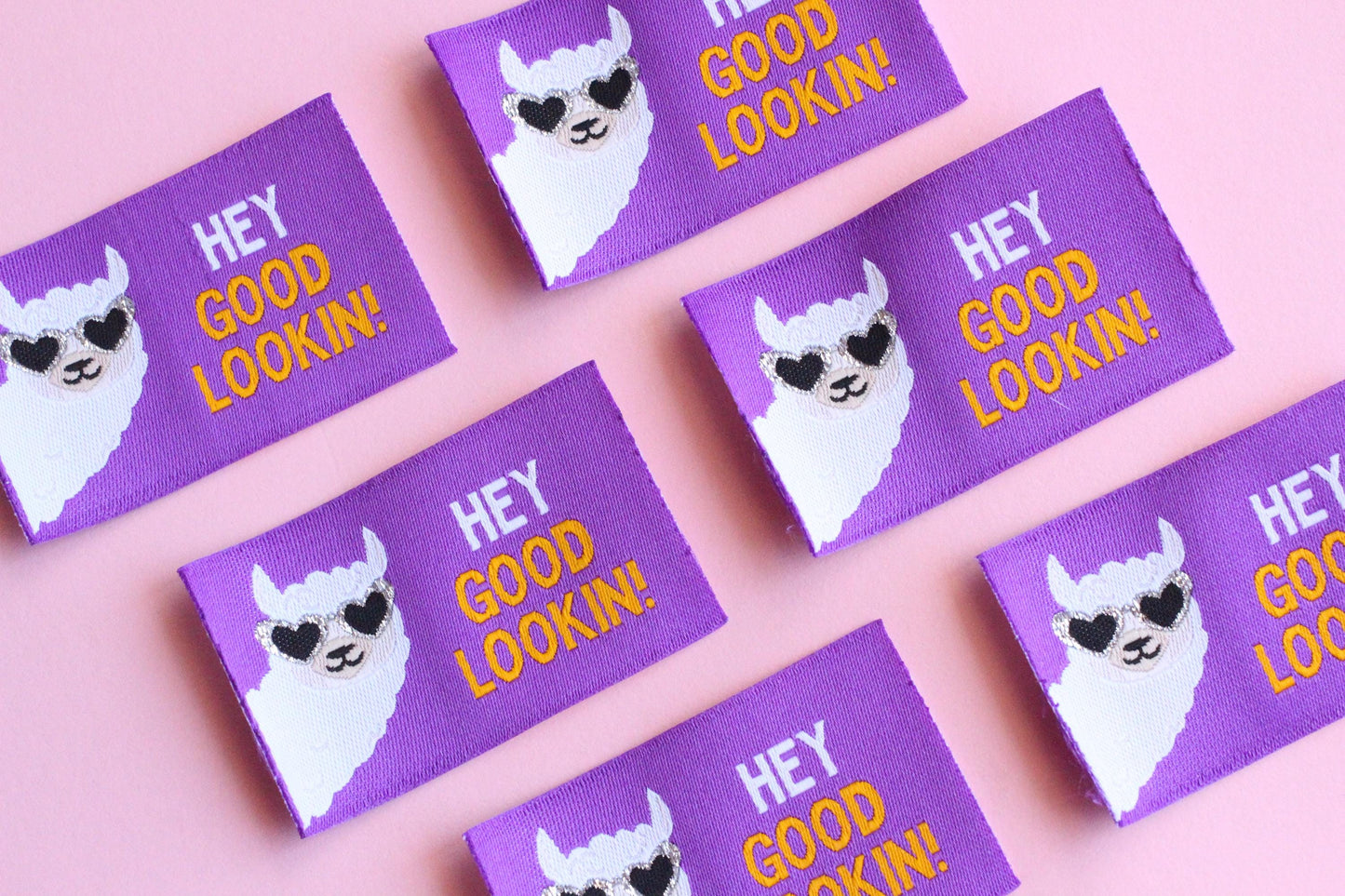 HEY GOOD LOOKIN! | LLama / Alpaca Flat Woven Sewing Labels (5 Pack) - The Cosy Club Handmade