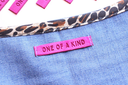 Velvet labels for handmade clothes | Pack of 4 berry pink velvet sewing labels "One of a Kind" | Super soft velvet tags for handmade items - The Cosy Club Handmade