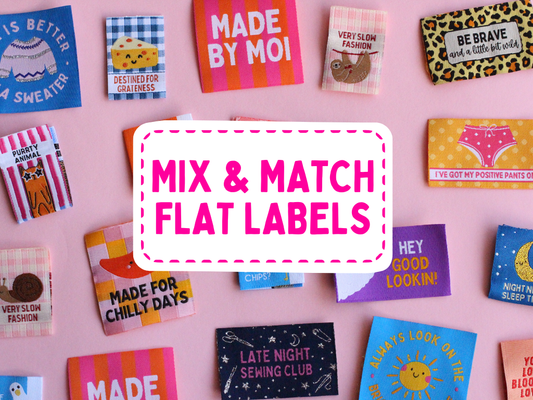 MIX AND MATCH - FLAT LABELS (ANY 5 DESIGNS) - The Cosy Club Handmade