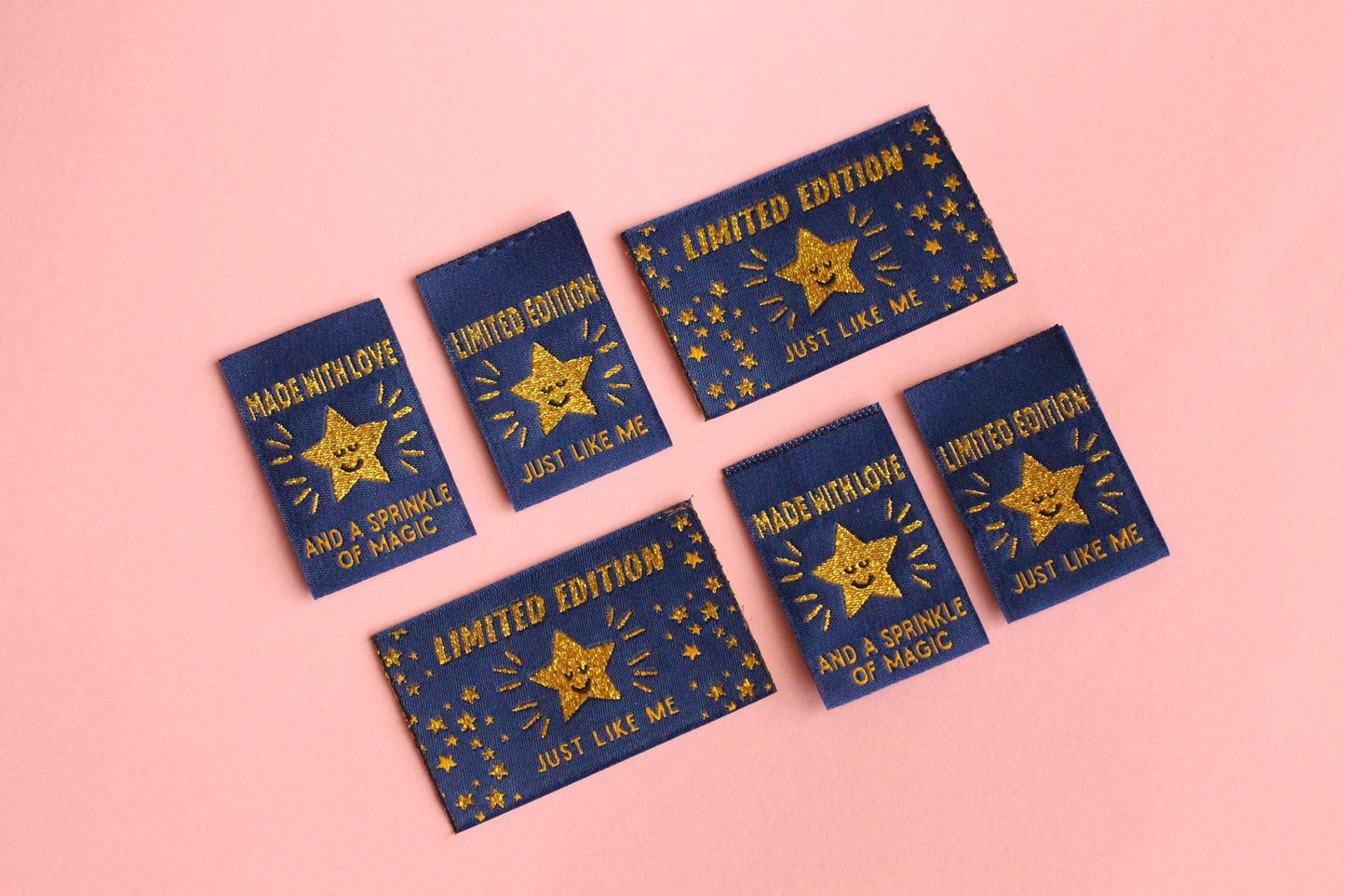 STARRY NIGHT MIXED PACK | Pack of 6 Starry Woven Sewing Labels - The Cosy Club Handmade
