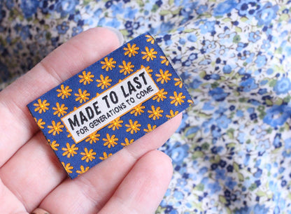 MADE TO LAST FOR GENERATIONS TO COME | Floral Woven Sewing Labels (5 Pack) - The Cosy Club Handmade