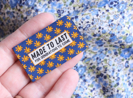MADE TO LAST FOR GENERATIONS TO COME | Floral Woven Sewing Labels (5 Pack) - The Cosy Club Handmade