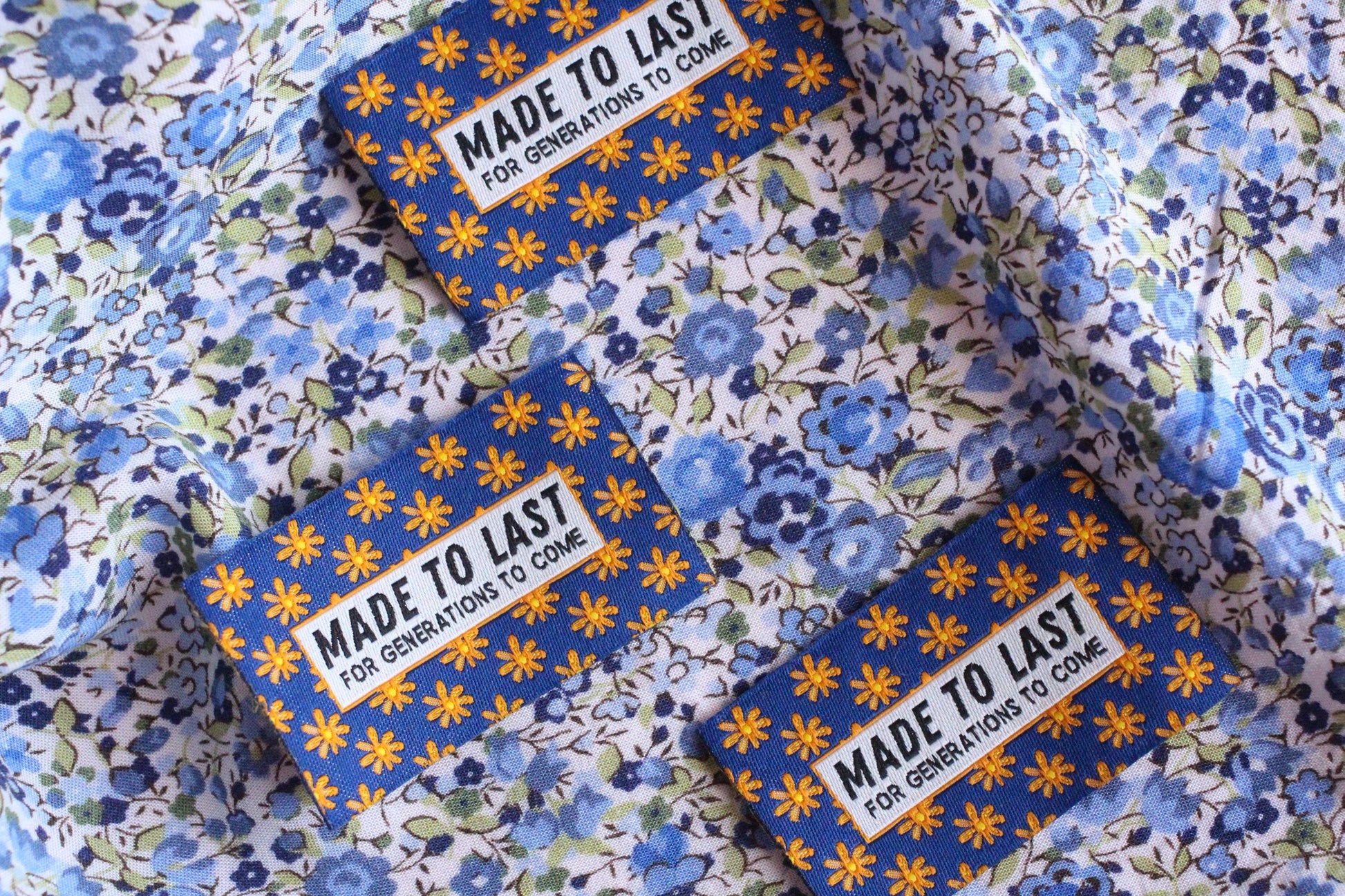 MADE TO LAST FOR GENERATIONS TO COME | Floral Woven Sewing Labels (5 Pack) - The Cosy Club Handmade