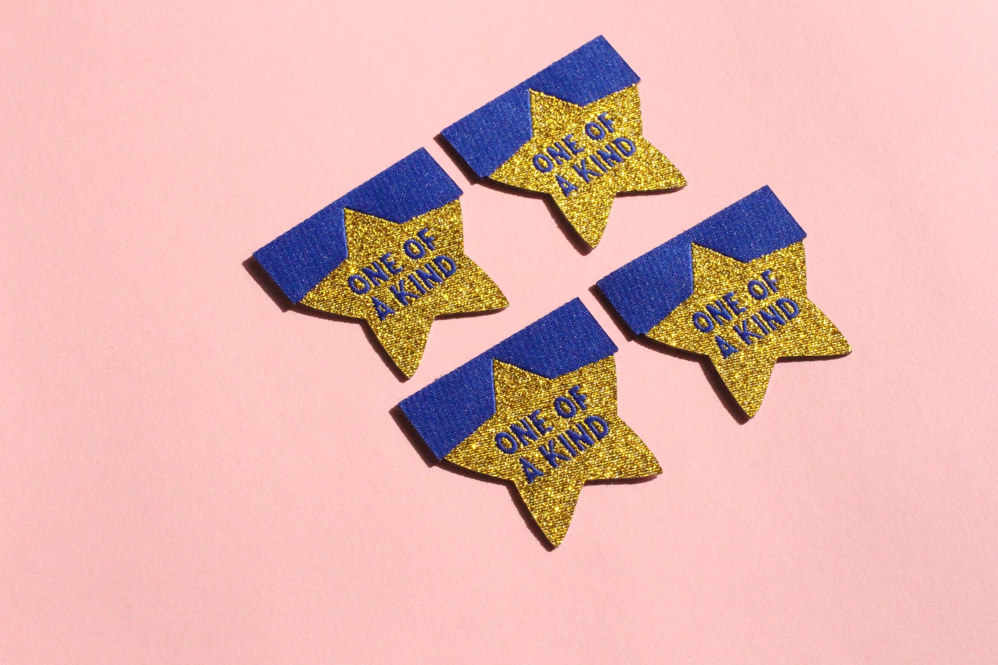 Star Sewing Labels: Metallic Gold "One of a Kind" Woven Tags (Pack of 4), Interfaced | Woven Sewing Labels for Handmade Gifts and Projects - The Cosy Club Handmade