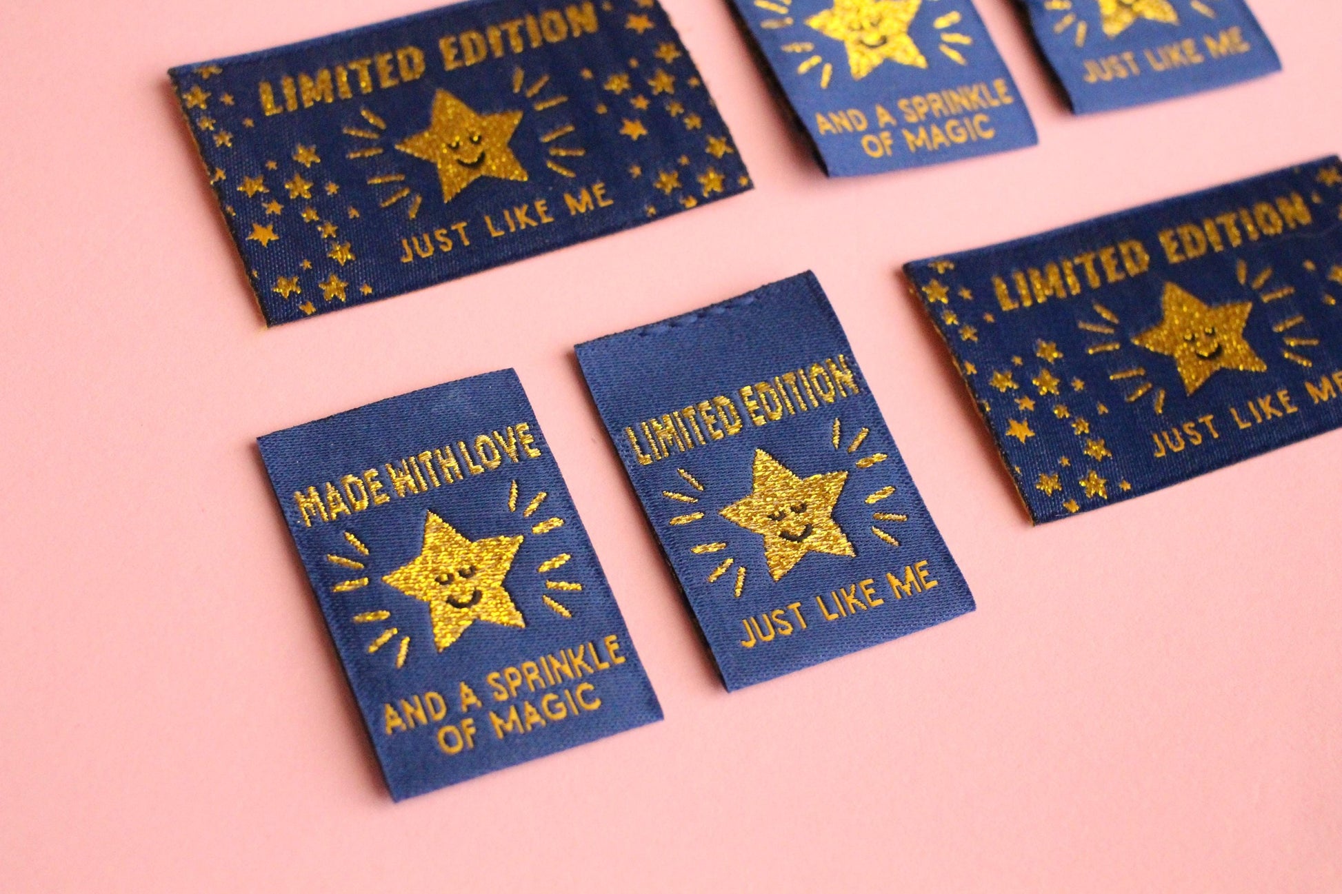STARRY NIGHT MIXED PACK | Pack of 6 Starry Woven Sewing Labels - The Cosy Club Handmade