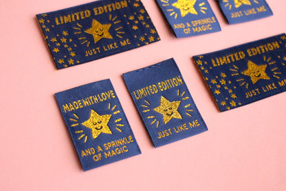 STARRY NIGHT MIXED PACK | Pack of 6 Starry Woven Sewing Labels - The Cosy Club Handmade