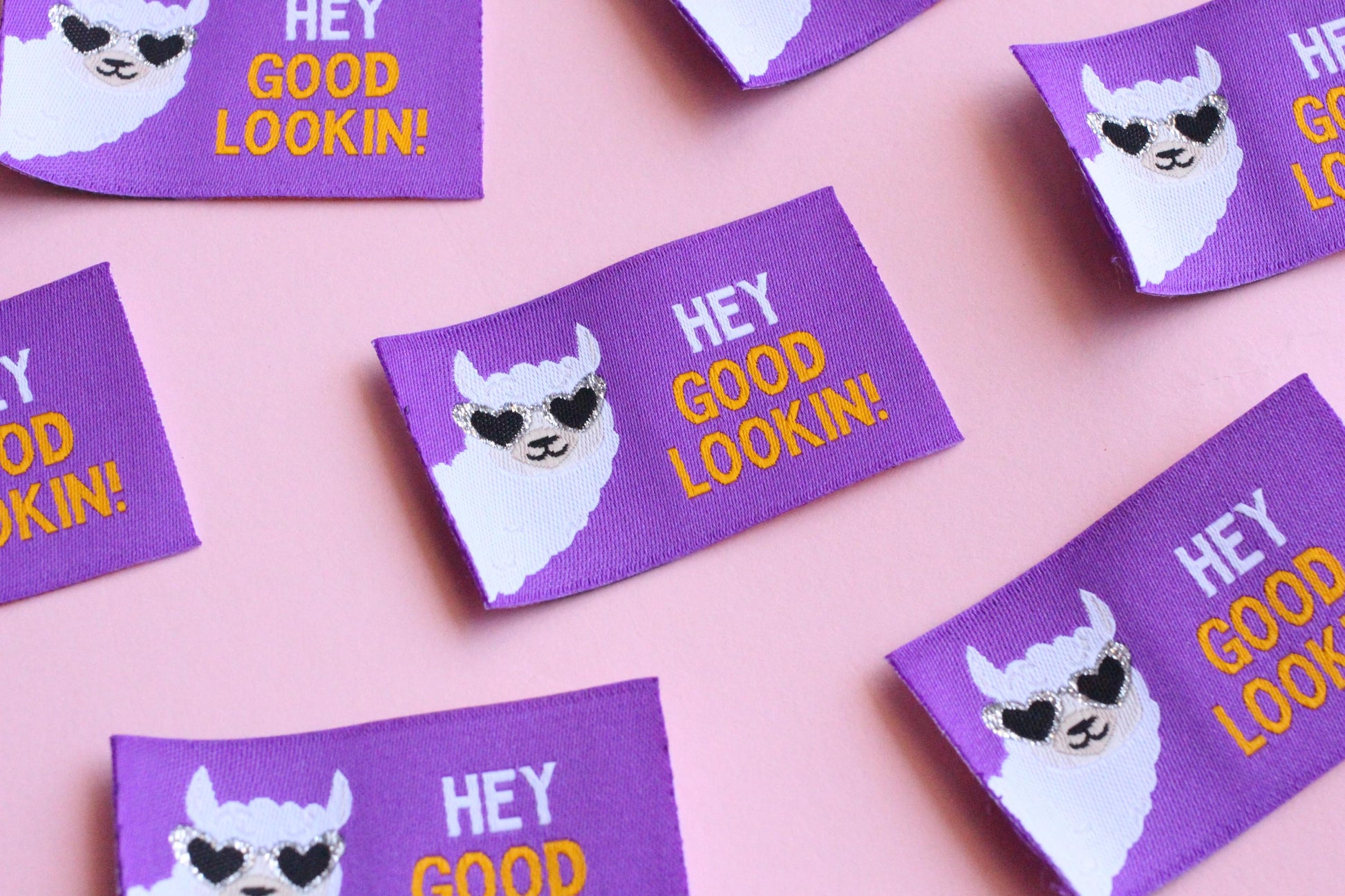 HEY GOOD LOOKIN! | LLama / Alpaca Flat Woven Sewing Labels (5 Pack) - The Cosy Club Handmade