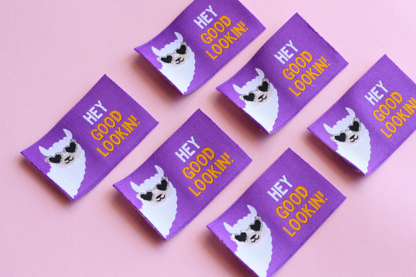HEY GOOD LOOKIN! | LLama / Alpaca Flat Woven Sewing Labels (5 Pack) - The Cosy Club Handmade