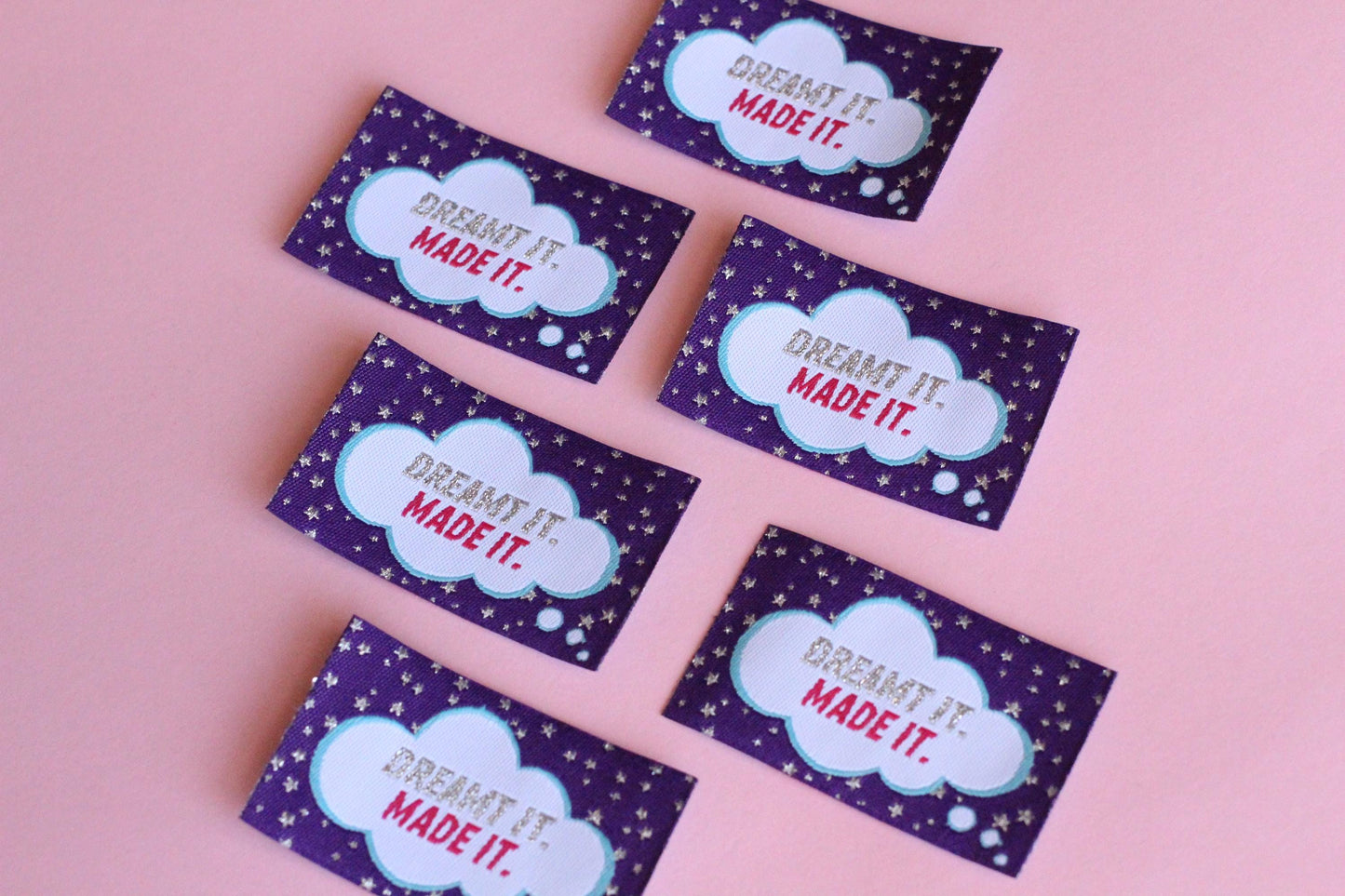 DREAMT IT MADE IT | Flat Woven Sewing Labels (5 Pack) - The Cosy Club Handmade