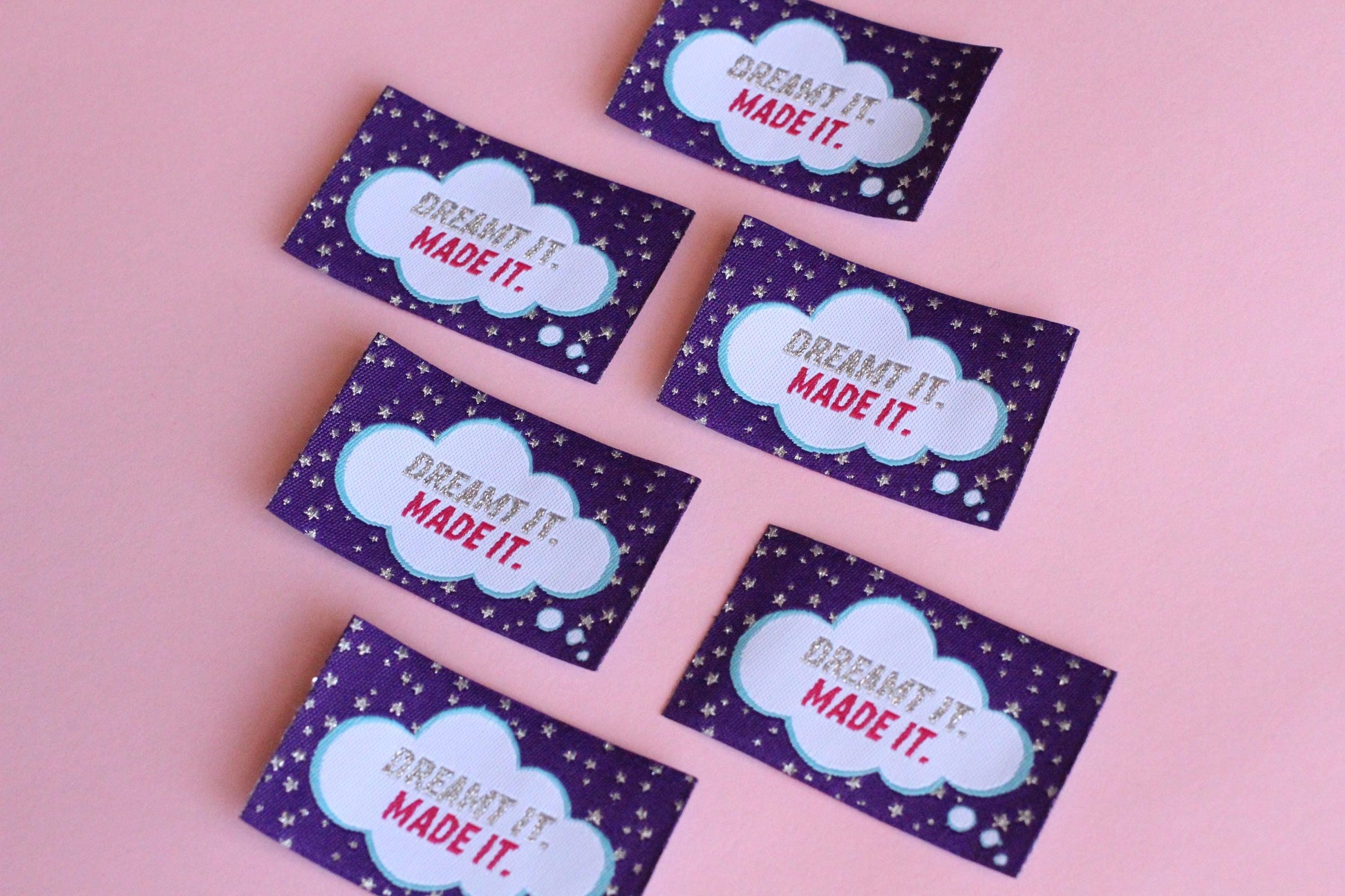 DREAMT IT MADE IT | Flat Woven Sewing Labels (5 Pack) - The Cosy Club Handmade