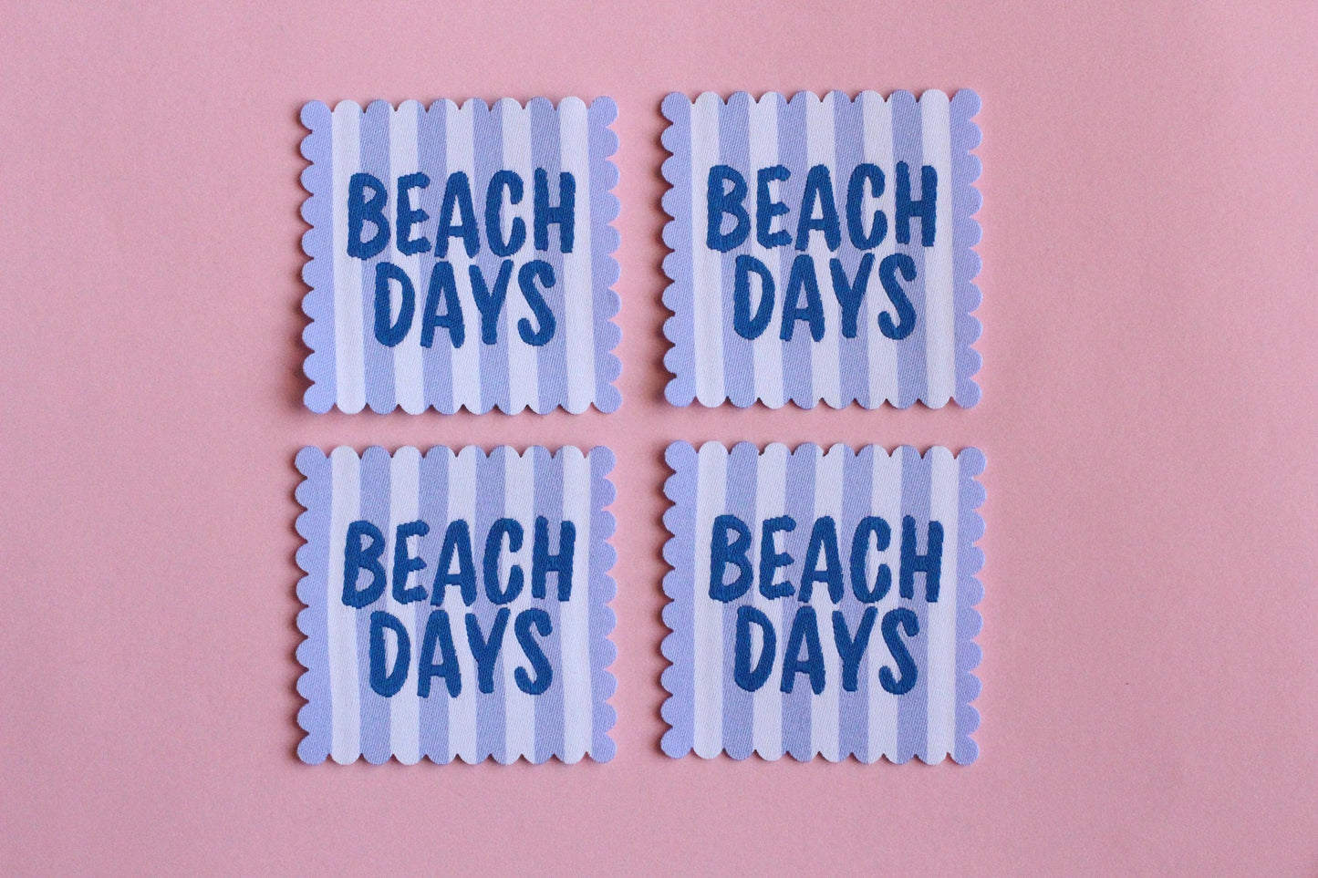 BEACH DAYS | Scallop Edge Woven Sewing Labels (4 Pack) - The Cosy Club Handmade