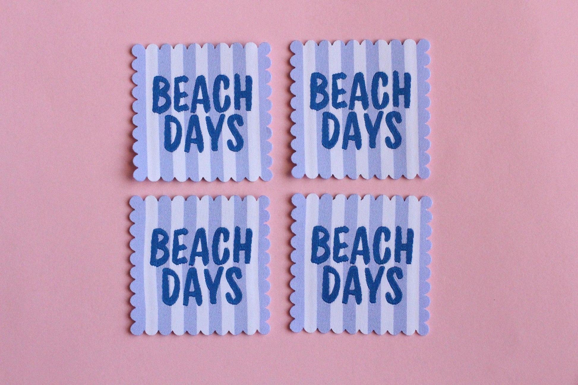 BEACH DAYS | Scallop Edge Woven Sewing Labels (4 Pack) - The Cosy Club Handmade