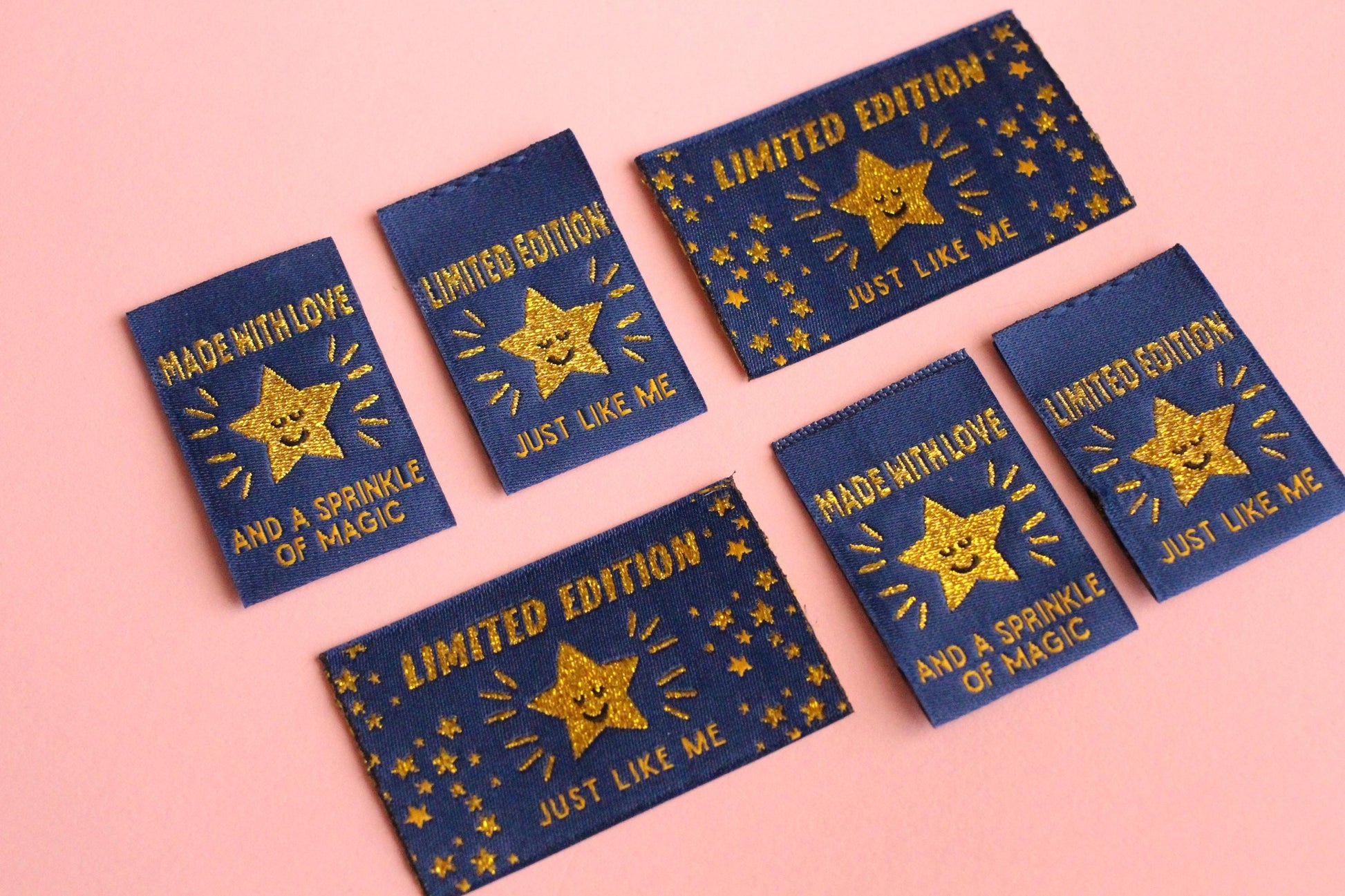 STARRY NIGHT MIXED PACK | Pack of 6 Starry Woven Sewing Labels - The Cosy Club Handmade