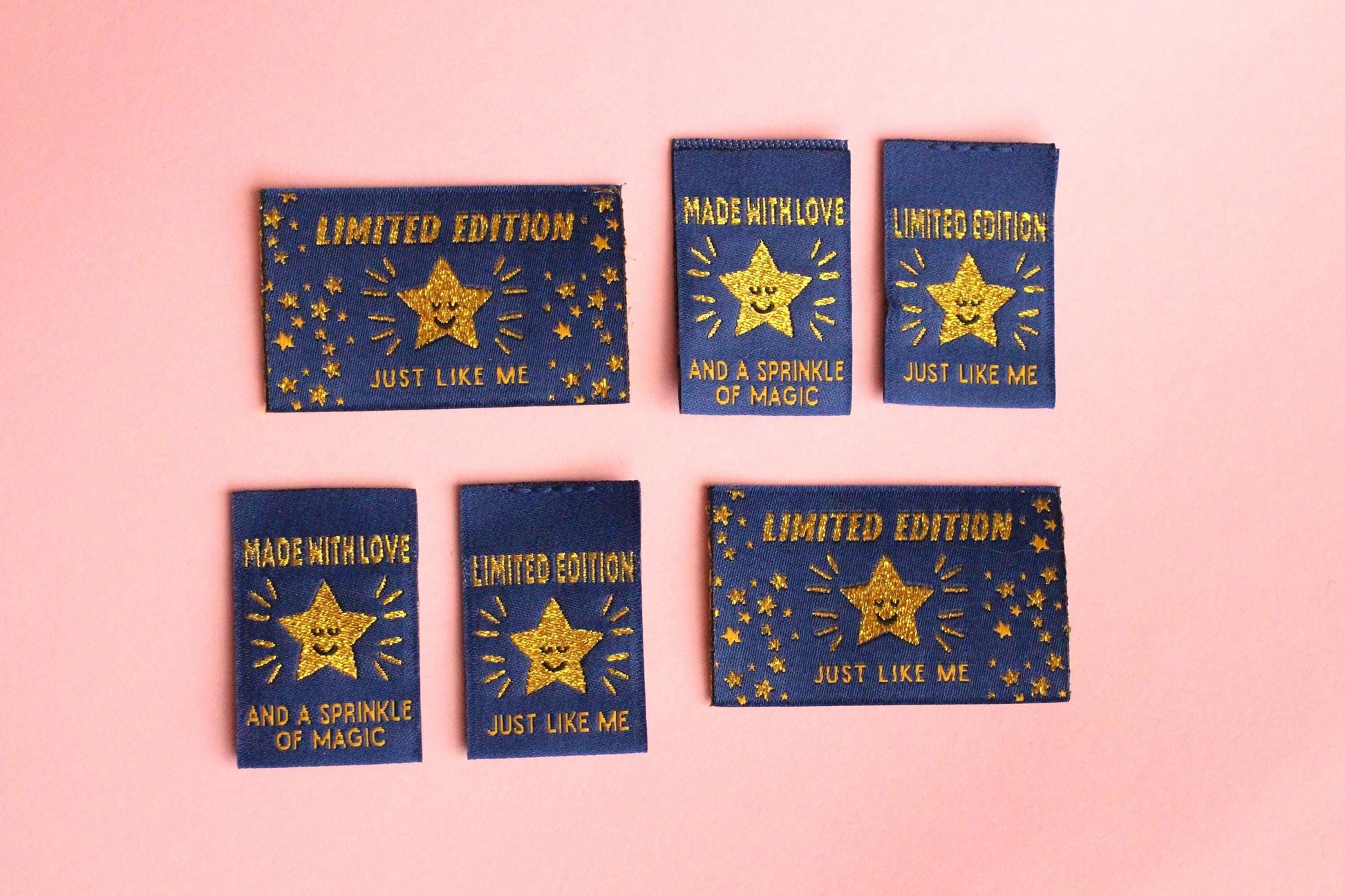STARRY NIGHT MIXED PACK | Pack of 6 Starry Woven Sewing Labels - The Cosy Club Handmade