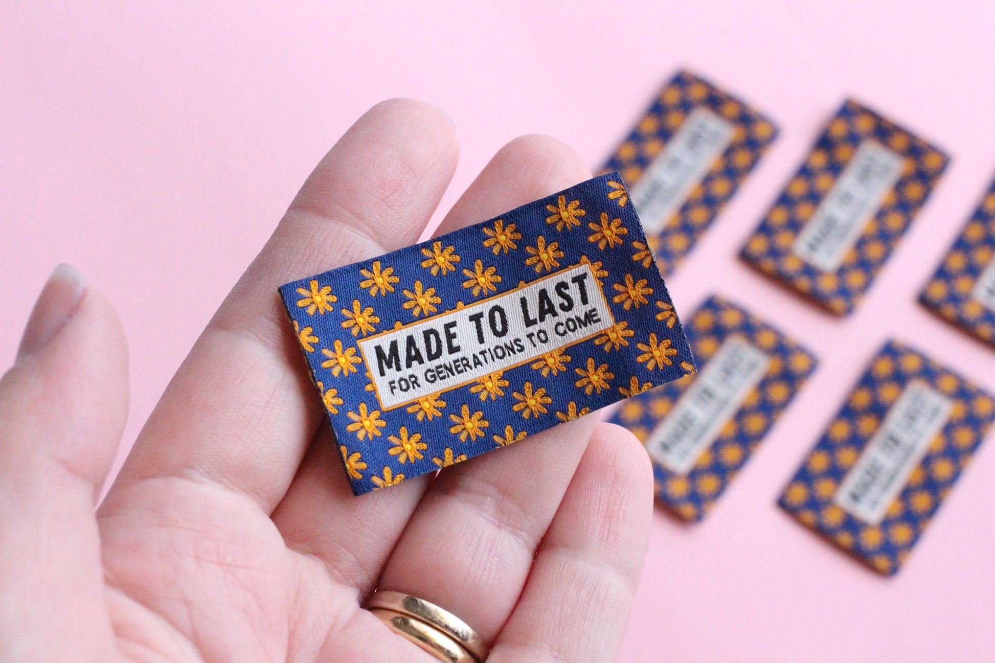 MADE TO LAST FOR GENERATIONS TO COME | Floral Woven Sewing Labels (5 Pack) - The Cosy Club Handmade