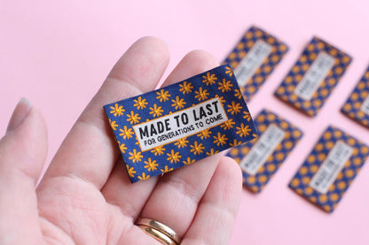 MADE TO LAST FOR GENERATIONS TO COME | Floral Woven Sewing Labels (5 Pack) - The Cosy Club Handmade
