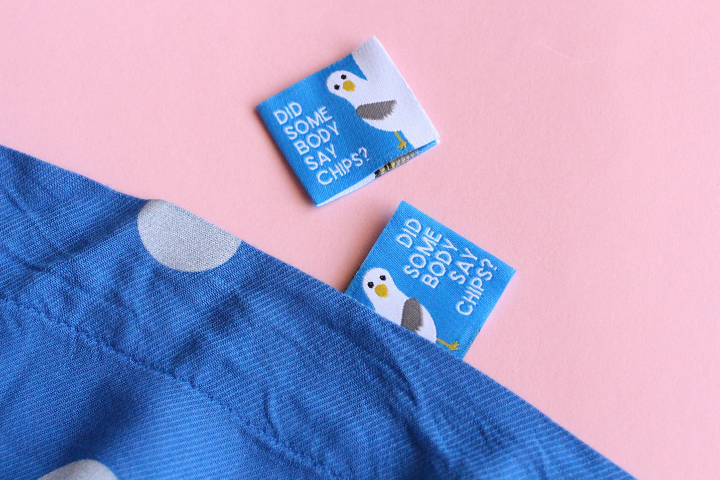 SEASIDE PACK | Beach-Themed Woven Sewing Labels: Seaside Pack of 6 cute fabric tags for handmade projects, fun summer clothes labels - The Cosy Club Handmade