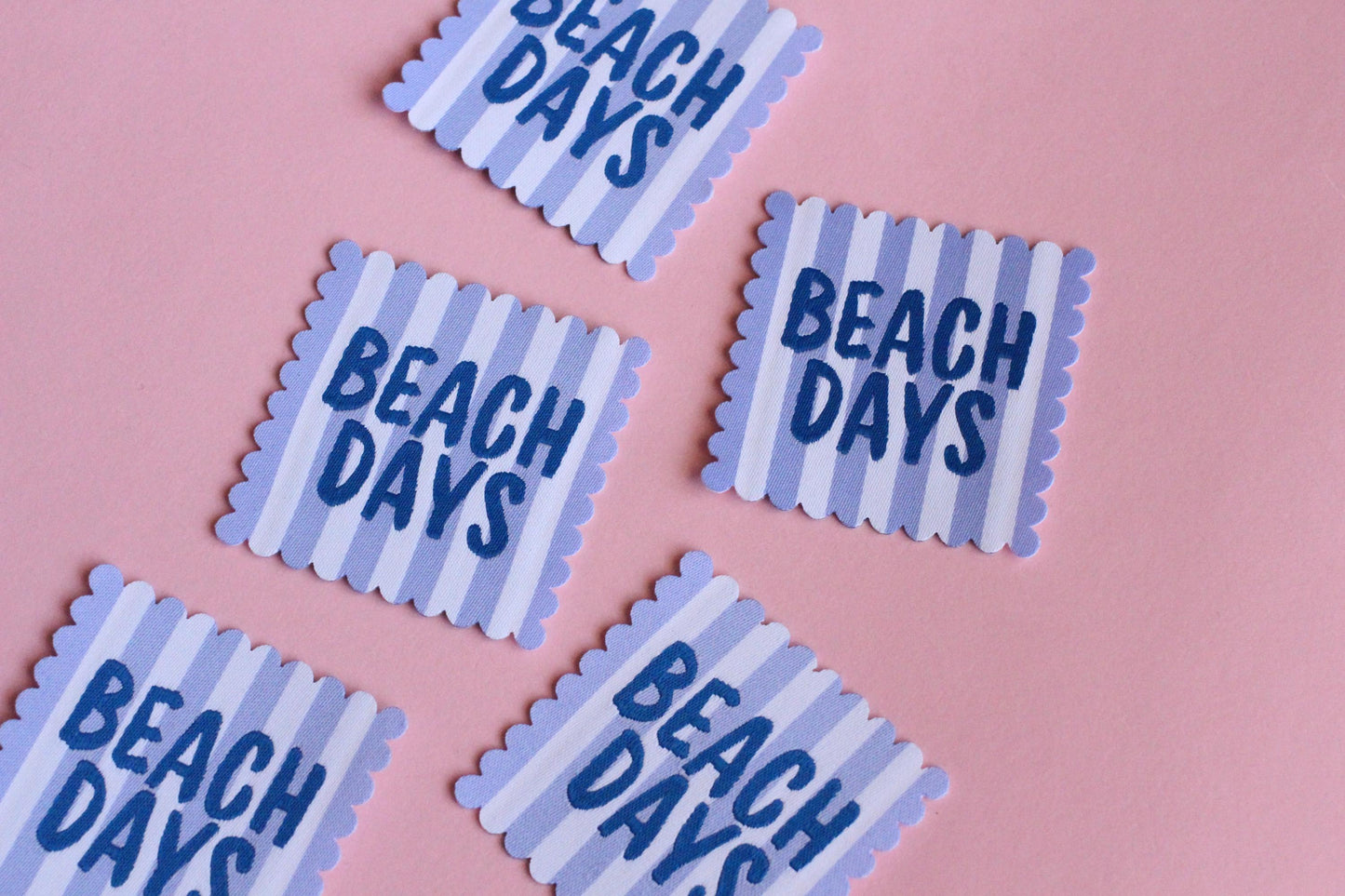 BEACH DAYS | Scallop Edge Woven Sewing Labels (4 Pack) - The Cosy Club Handmade