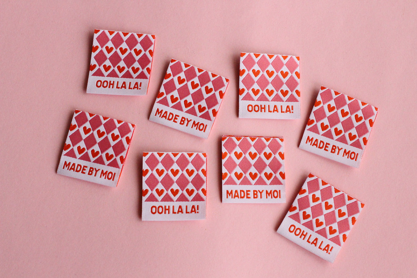 Ooh La La! - 6 Double Sided Woven Labels - The Cosy Club Handmade
