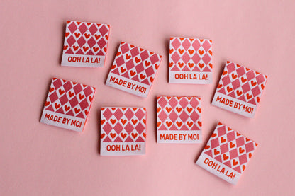 Ooh La La! - 6 Double Sided Woven Labels - The Cosy Club Handmade