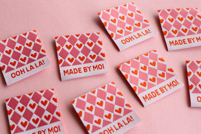Ooh La La! - 6 Double Sided Woven Labels - The Cosy Club Handmade
