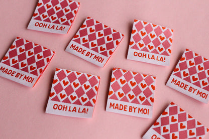 Ooh La La! - 6 Double Sided Woven Labels - The Cosy Club Handmade