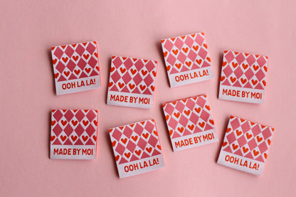 Ooh La La! - 6 Double Sided Woven Labels - The Cosy Club Handmade