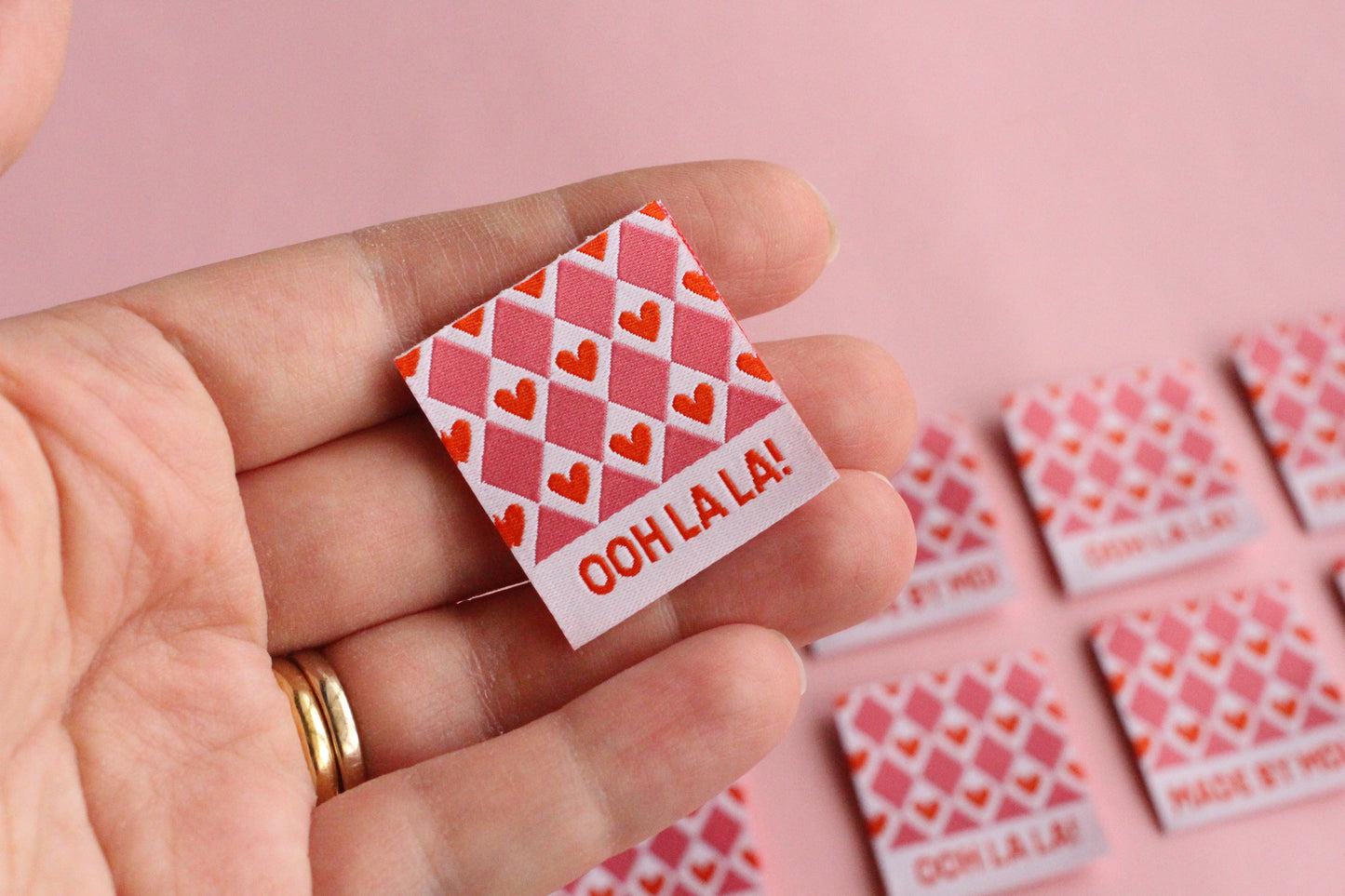 Ooh La La! - 6 Double Sided Woven Labels - The Cosy Club Handmade