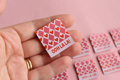 Ooh La La! - 6 Double Sided Woven Labels - The Cosy Club Handmade