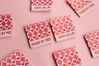 Ooh La La! - 6 Double Sided Woven Labels - The Cosy Club Handmade