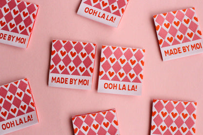 Ooh La La! - 6 Double Sided Woven Labels - The Cosy Club Handmade