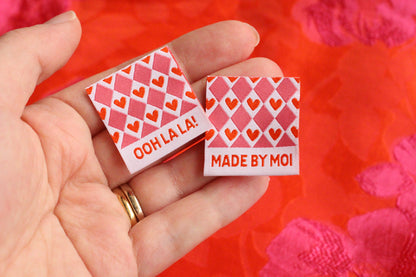 Ooh La La! - 6 Double Sided Woven Labels - The Cosy Club Handmade