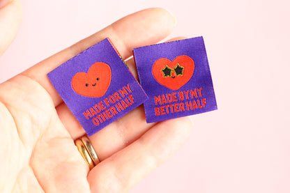 Made for my Other Half - 6 Double Sided Sewing Labels - The Cosy Club Handmade