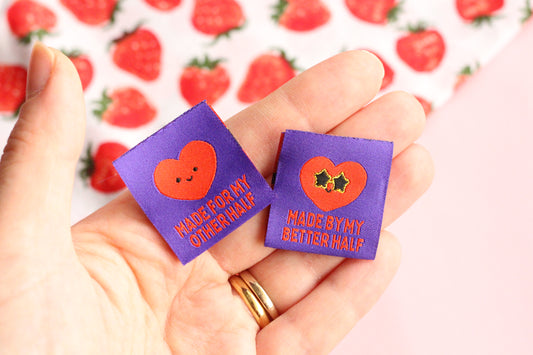 Made for my Other Half - 6 Double Sided Sewing Labels - The Cosy Club Handmade