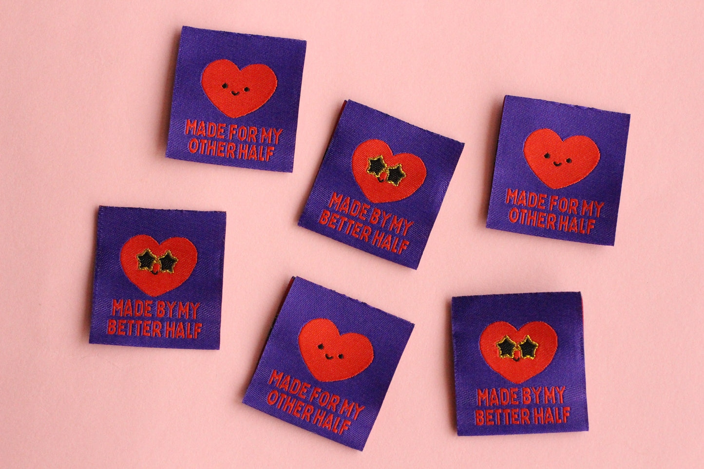 Made for my Other Half - 6 Double Sided Sewing Labels - The Cosy Club Handmade