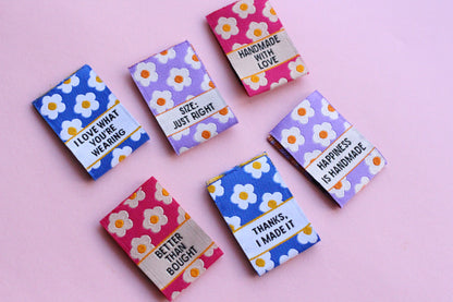 I Love What You're Wearing - 6 Double Sided Woven Sewing Labels - The Cosy Club Handmade