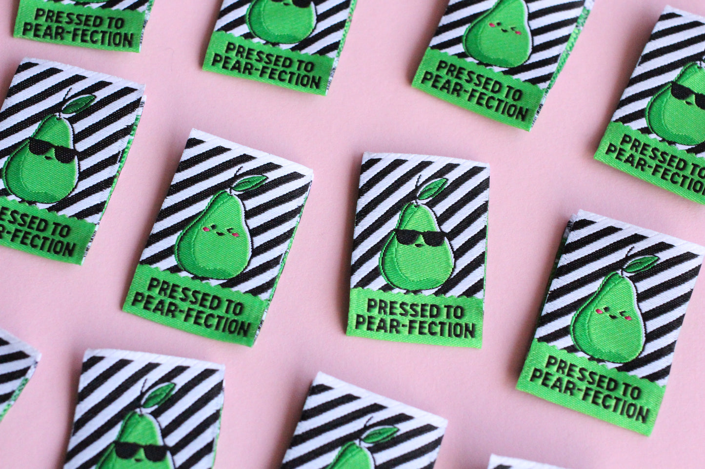 Pressed to Pear-fection - 6 Double Sided Sewing Labels - The Cosy Club Handmade