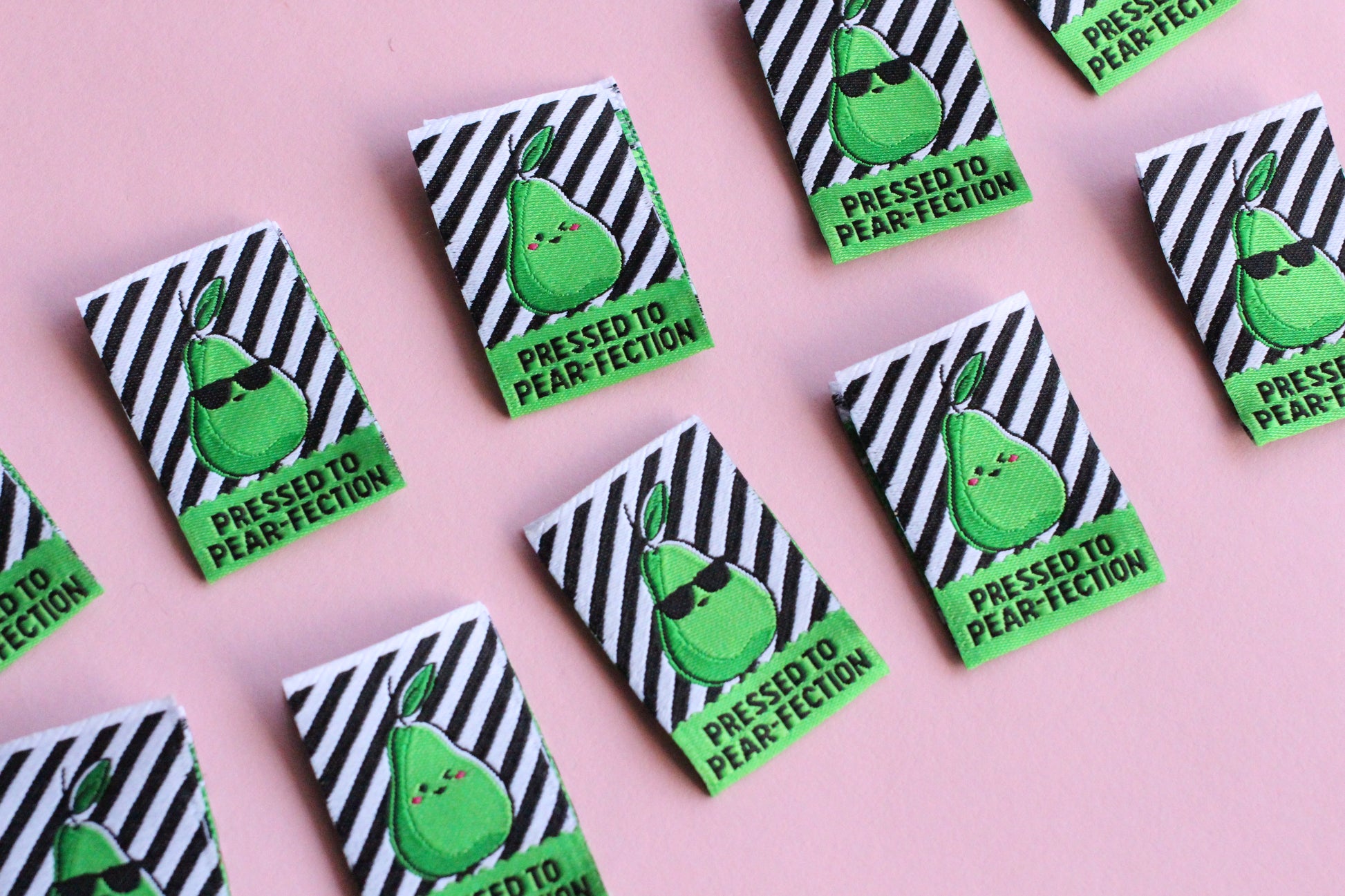 Pressed to Pear-fection - 6 Double Sided Sewing Labels - The Cosy Club Handmade