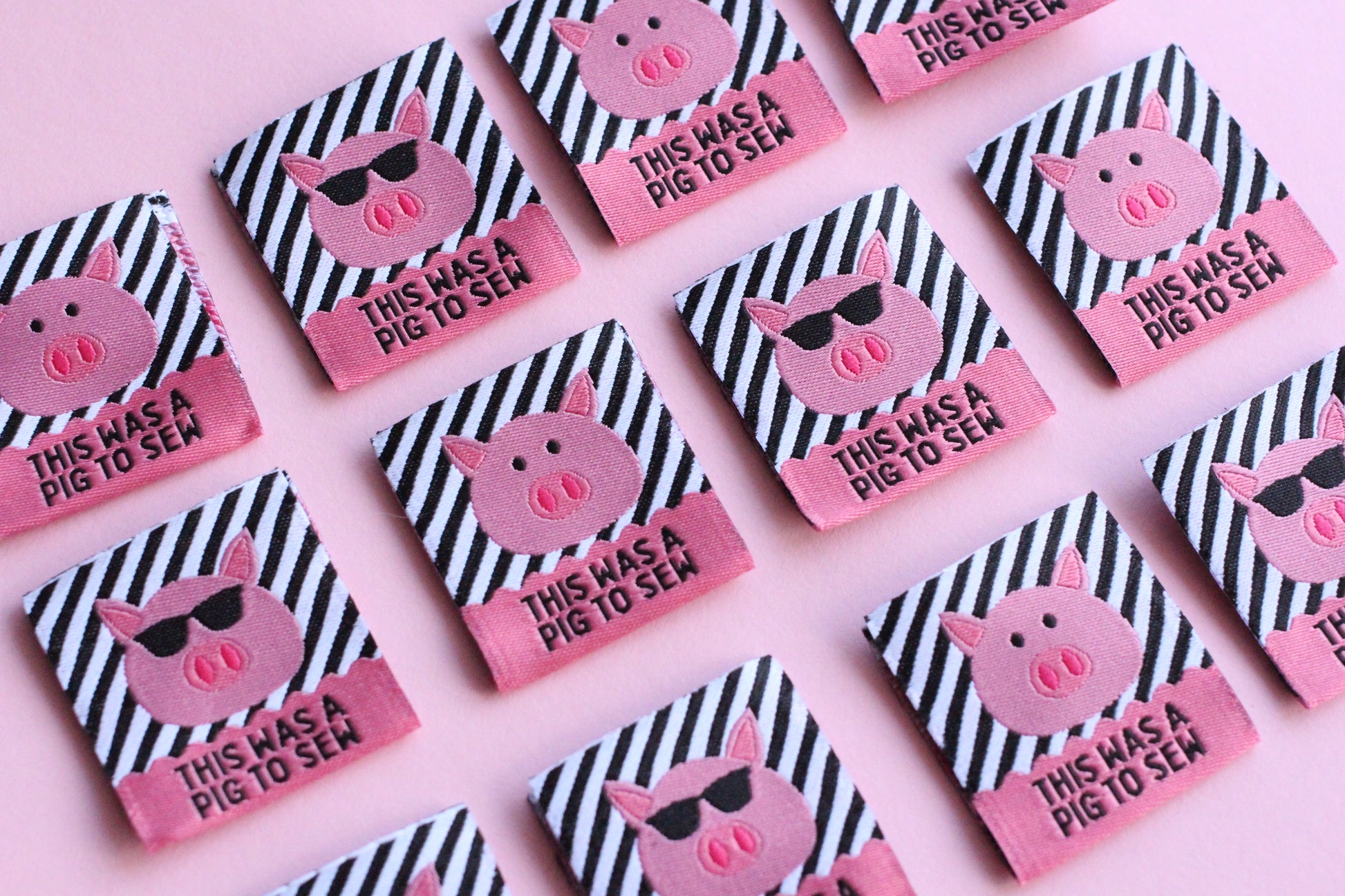 This Was A Pig To Sew - 6 Double Sided Labels - The Cosy Club Handmade