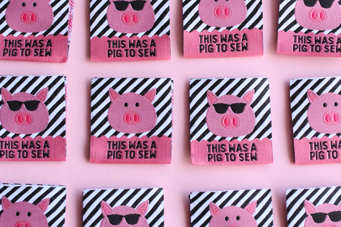 This Was A Pig To Sew - 6 Double Sided Labels - The Cosy Club Handmade