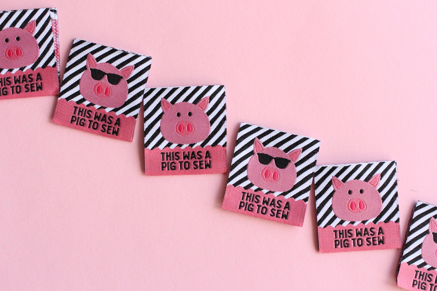 This Was A Pig To Sew - 6 Double Sided Labels - The Cosy Club Handmade