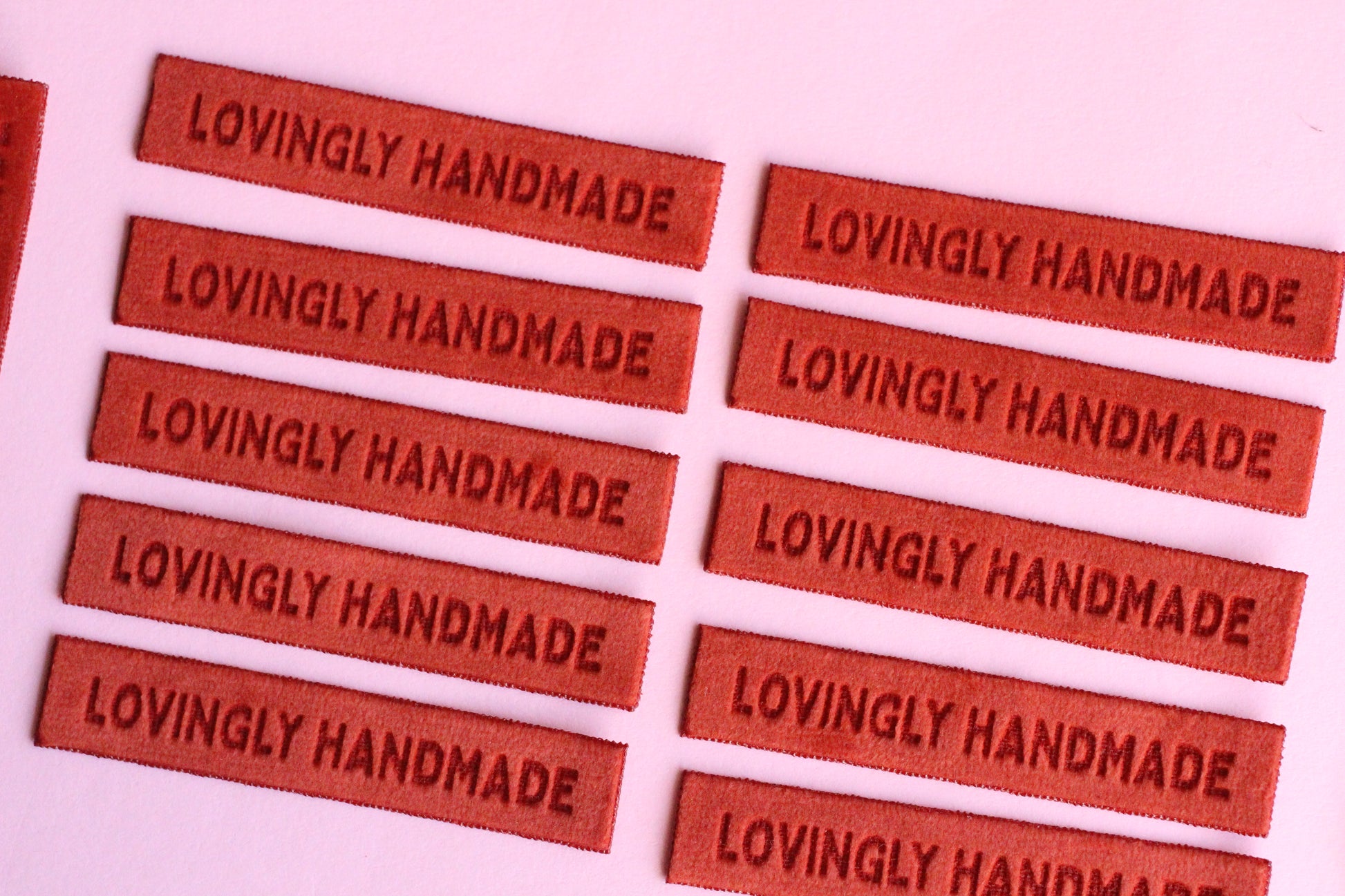 Lovingly Handmade - 4 Velvet Sewing Labels - The Cosy Club Handmade