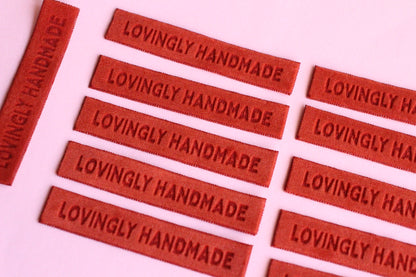 Lovingly Handmade - 4 Velvet Sewing Labels - The Cosy Club Handmade
