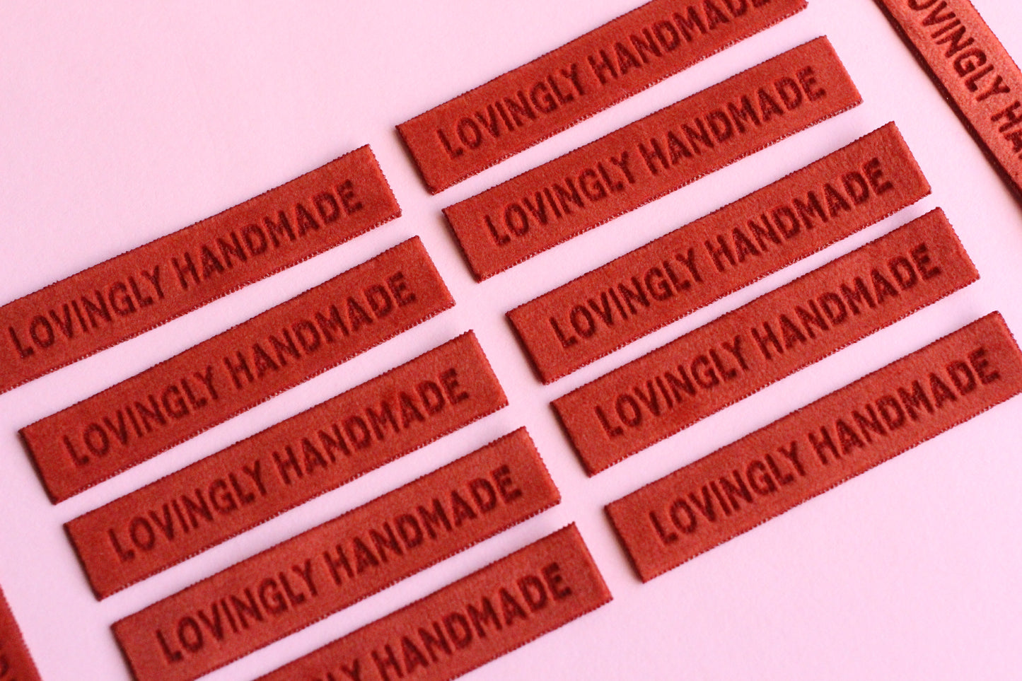 Lovingly Handmade - 4 Velvet Sewing Labels - The Cosy Club Handmade